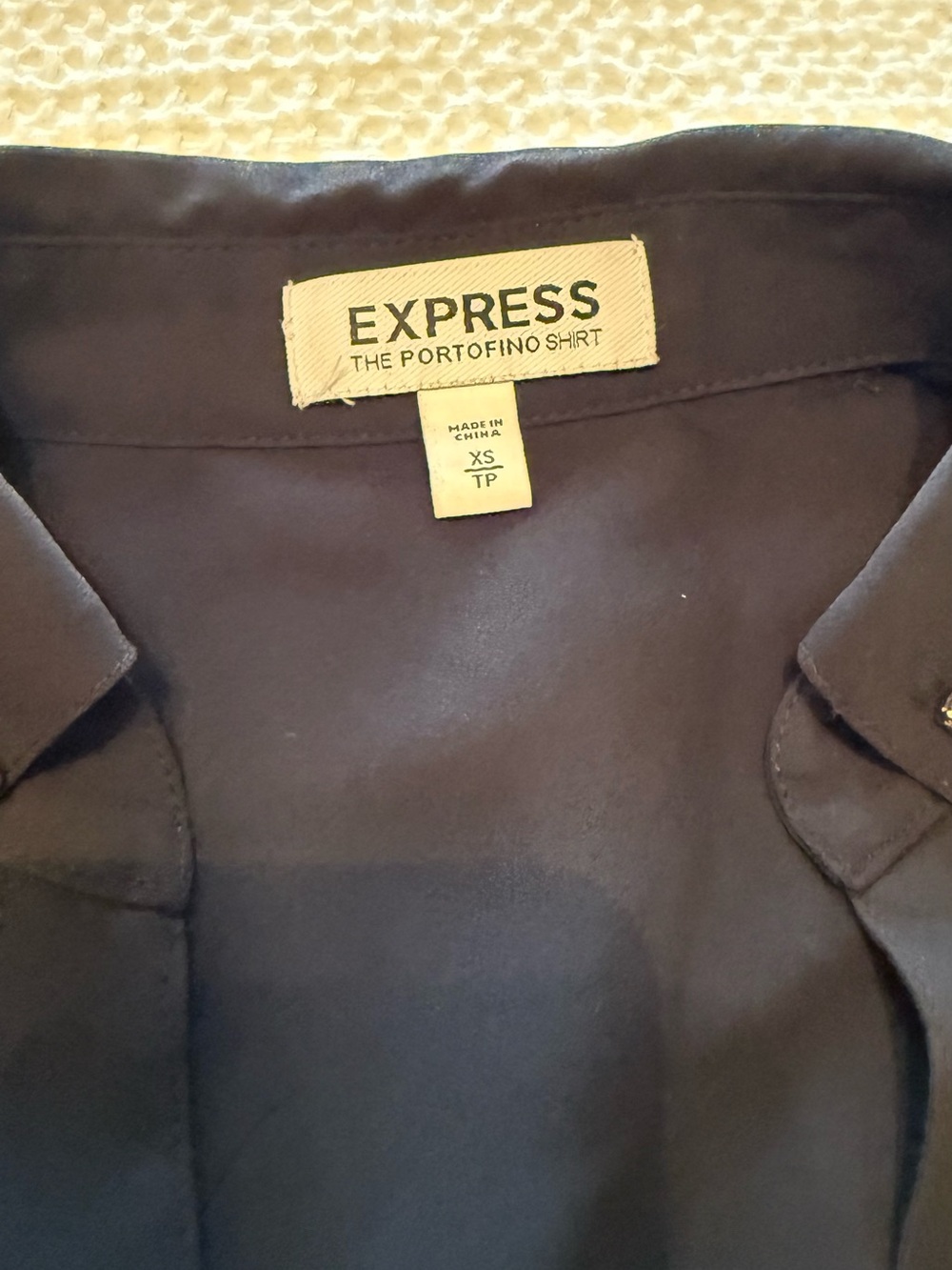 Express | Portofino Jeweled Collar Black Blouse | Size = XS - Picture 3 of 6